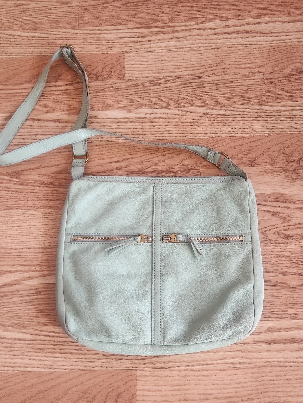 GUC Fossil Mint Green Cowhide Leather Crossbody Bag